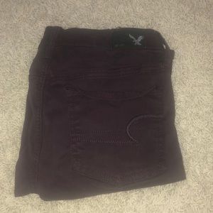 maroon/purple jeans american eagle